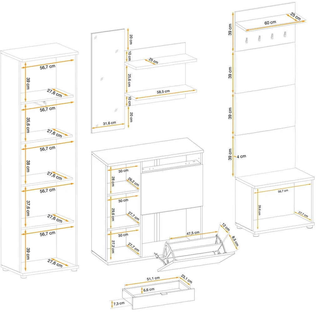 Swap XIX Σύνθεση Καφέ δρυς 280x180x40