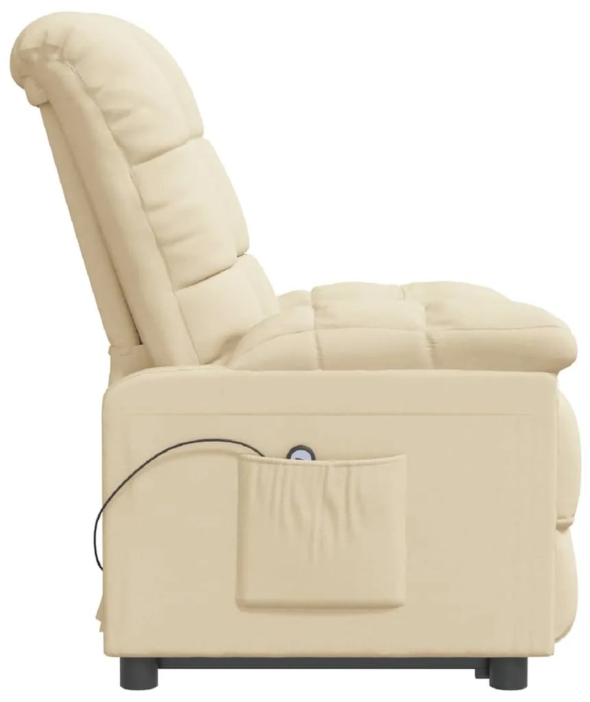vidaXL Πολυθρόνα Ανακλινόμενη Ηλεκτρική Κρεμ Υφασμάτινη