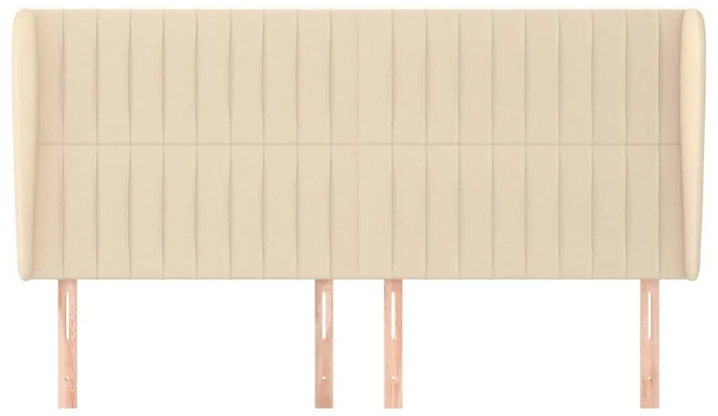 Κεφαλάρι με Πτερύγια Κρεμ 163x23x118/128 εκ. Υφασμάτινο - Κρεμ