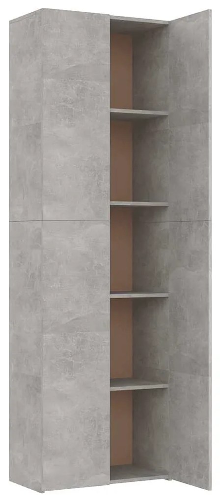 vidaXL Ντουλάπα Γραφείου Γκρι Σκυροδέματος 60x32x190 εκ. Επεξ. Ξύλο