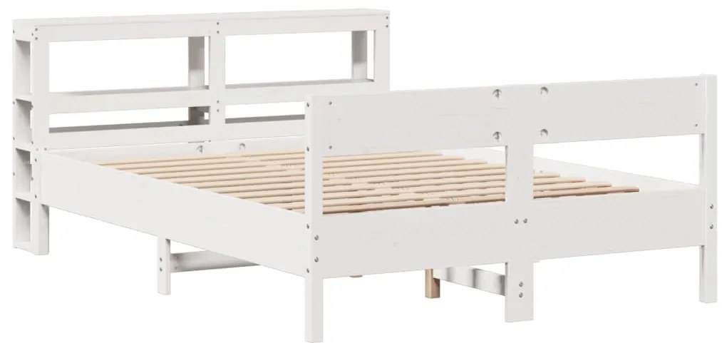 vidaXL Σκελετός Κρεβ. Χωρίς Στρώμα Λευκό 140x190 εκ Μασίφ Πεύκο