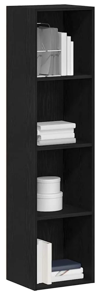 vidaXL Βιβλιοθήκη Μαύρη Δρυς 36x30x143 εκ. Επεξεργασμένο ξύλο