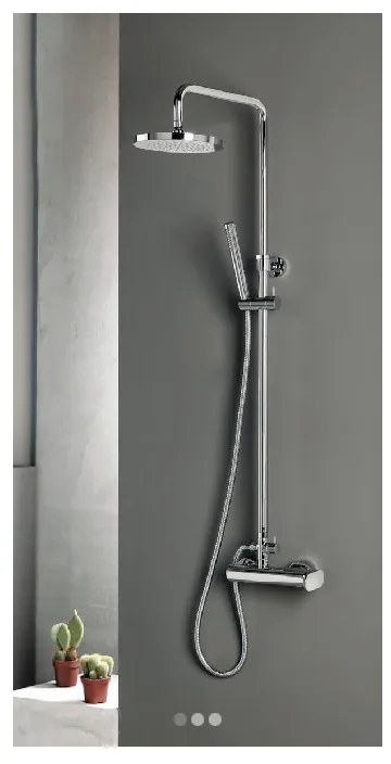 Armando Vicario Slim Chrome Μπαταρία Nτους 2 Eξόδων με Kολώνα, Aνακλινόμενη Κεφαλή, Tηλέφωνο, Στήριγμα 500065-100