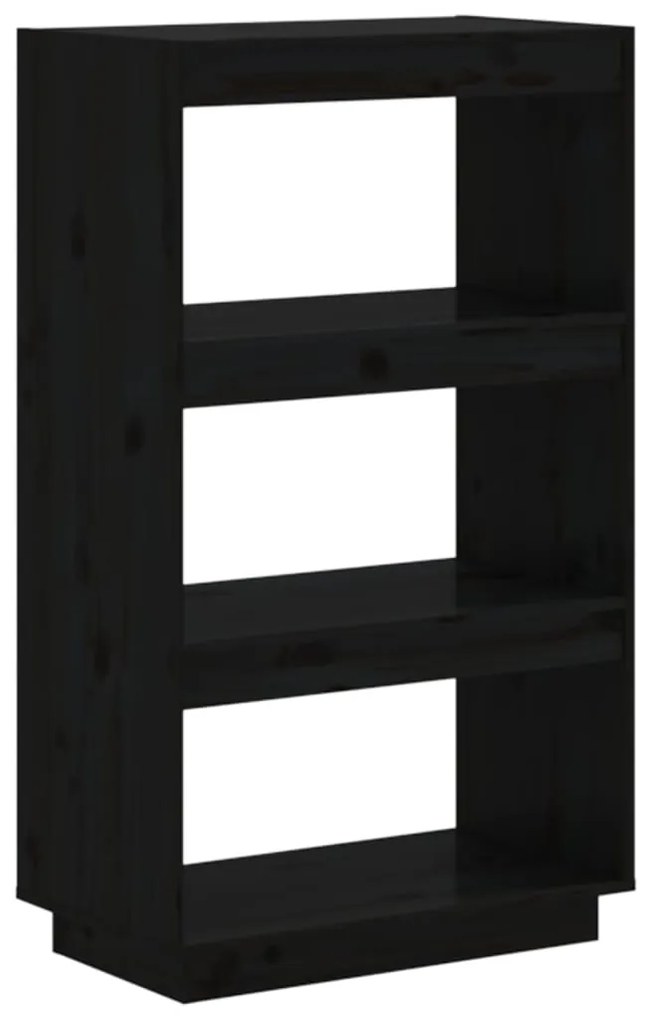 vidaXL Βιβλιοθήκη/Διαχωριστικό Χώρου Μαύρο 60x35x103 εκ. Μασίφ Πεύκο