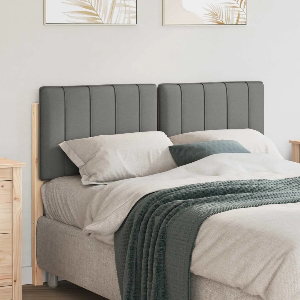 vidaXL Ταπετσαρισμένο κεφαλάρι Καφέ και Ανοιχτό Γκρι 120 cm