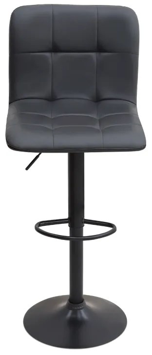 Σκαμπό μπαρ Carmelo Megapap με ρυθμιζόμενο ύψος PU μαύρο - βάση μαύρο ματ 45x42x90/113εκ.