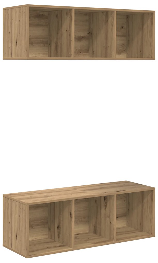 vidaXL Τοίχου ντουλάπες τηλεόρασης 2 pcs artisan δρυς 37 x 37 x 107 εκ