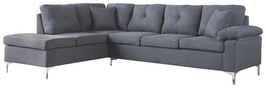 Καναπές Γωνία Αριστερή HM3087L Grey 282x197x90 εκ. Fabric