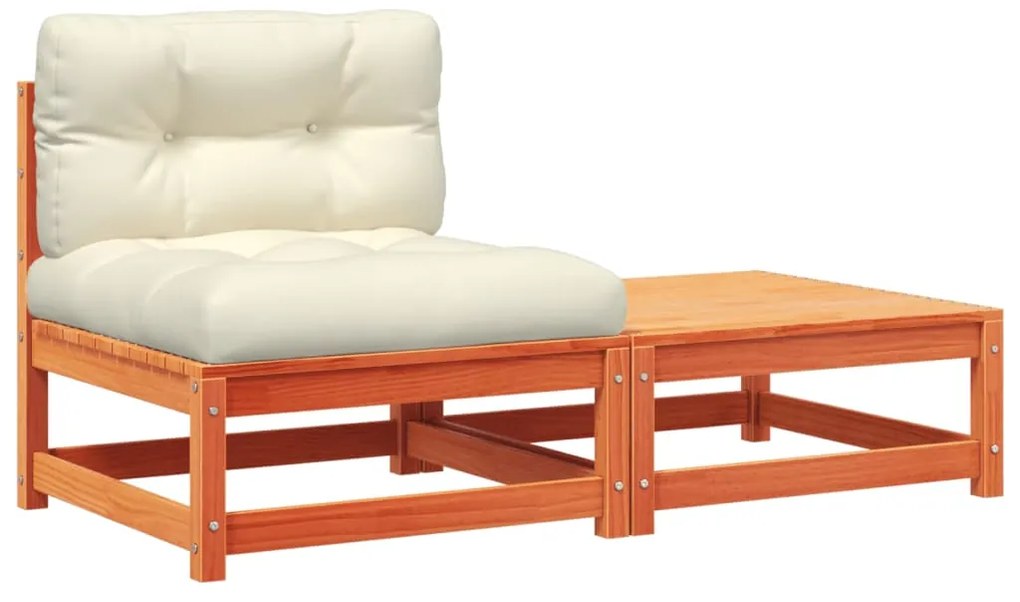 vidaXL Καναπές Κήπου Χωρίς Μπράτσα με Μαξιλάρια και Υποπόδιο