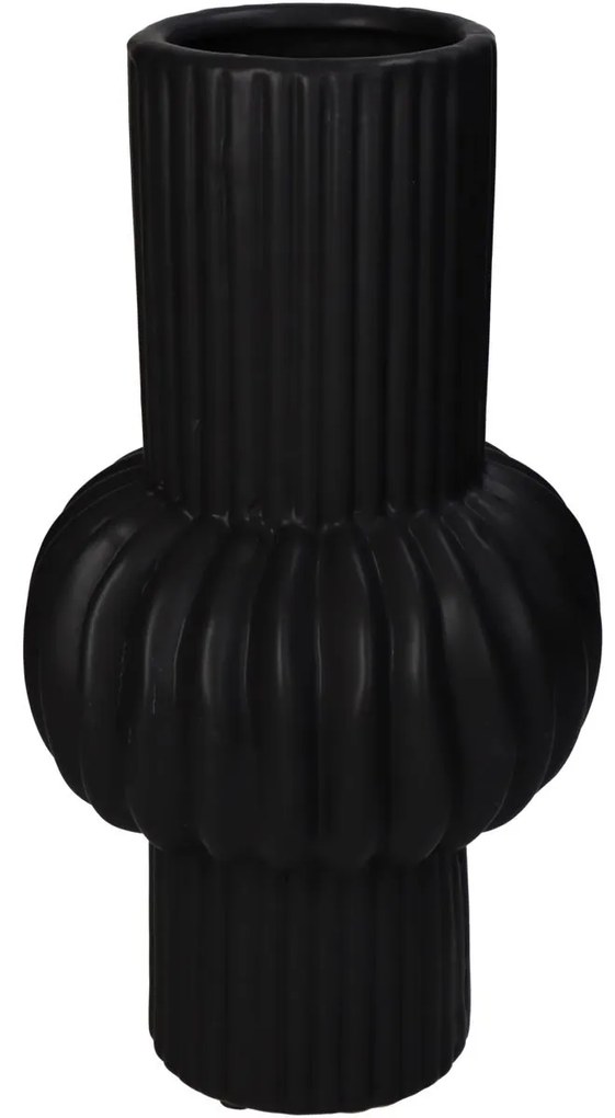 Βάζο ArteLibre Γραμμές Μαύρο Κεραμικό 16x16x29.5cm