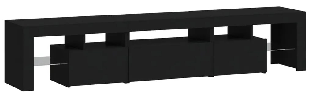 vidaXL Έπιπλο Τηλεόρασης με LED Μαύρο 200x36,5x40 εκ.