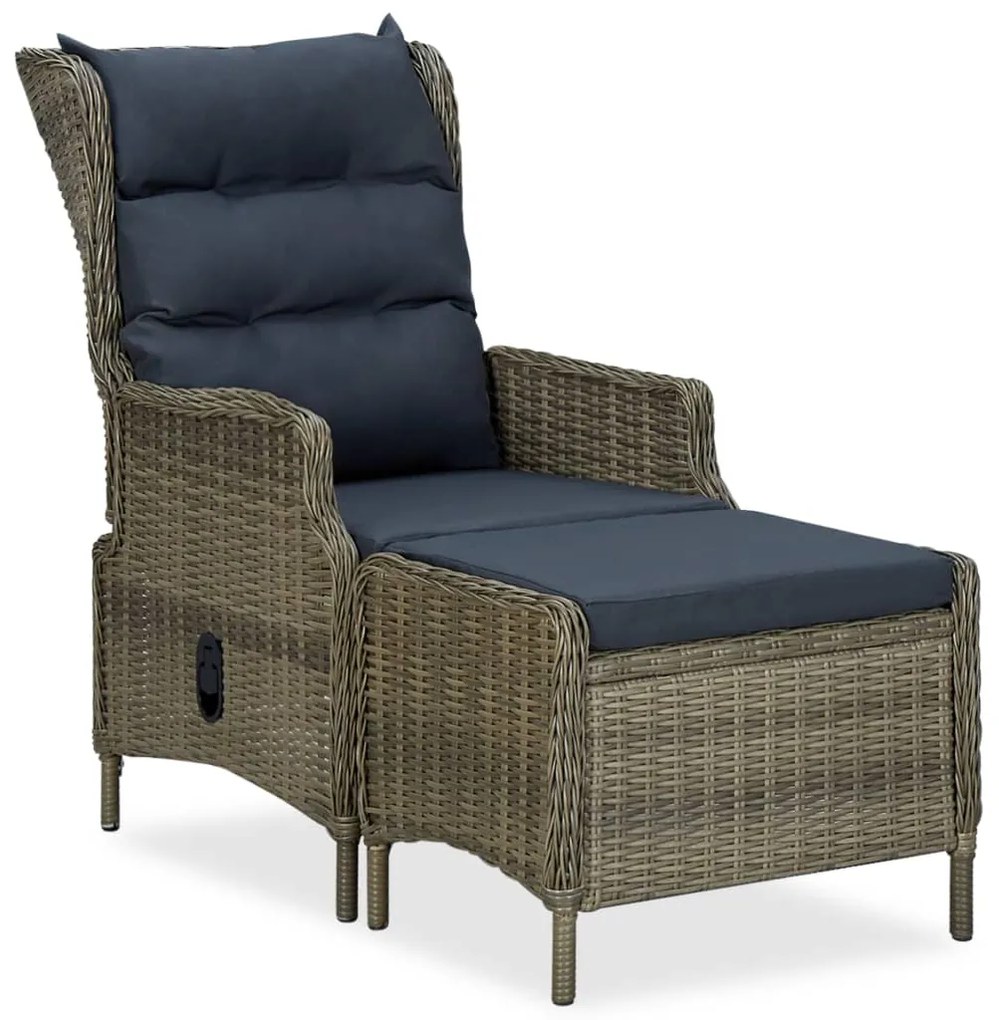 vidaXL Σετ Τραπεζαρίας Εξ. Χώρου 9 τεμ. Καφέ Συνθ. Ρατάν με Μαξιλάρια