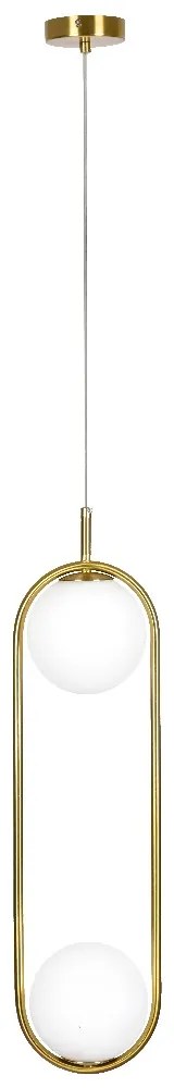 SE 110-2 PRATO PENDANT BRASS GOLD WITH 2 OPAL GLASSES Φ15 Γ4 HOMELIGHTING 77-4489