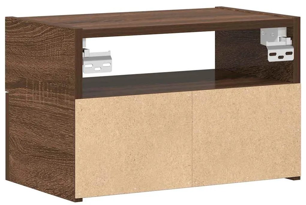 Κομοδίνο Επιτοίχιο Καφέ Δρυς 45x26x28,5 εκ. 858608