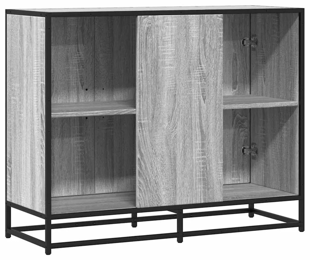 Sideboard Grey Sonoma 94x35x76 cm Ξύλινη κατασκευή - Γκρι