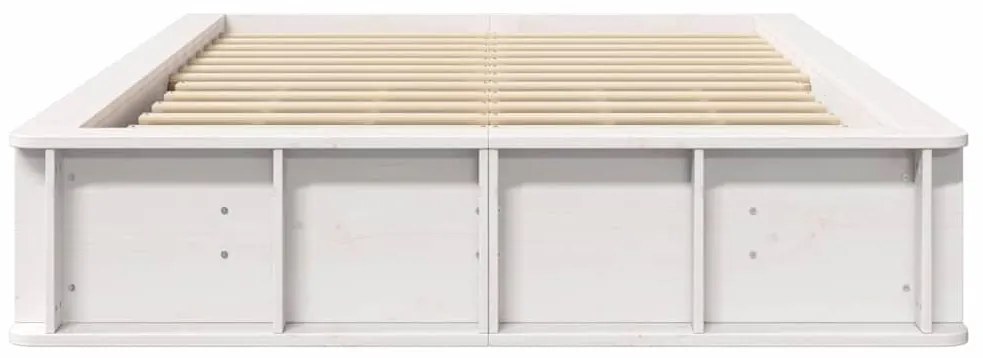 vidaXL Σκελετός Κρεβατιού Λευκό 210 x 158 x 30 εκ Στερεά ξυλεία πεύκου