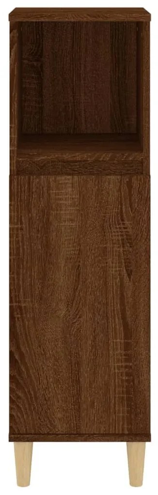 vidaXL Ντουλάπι Μπάνιου Καφέ Δρυς 30x30x100 εκ. Επεξεργασμένο Ξύλο