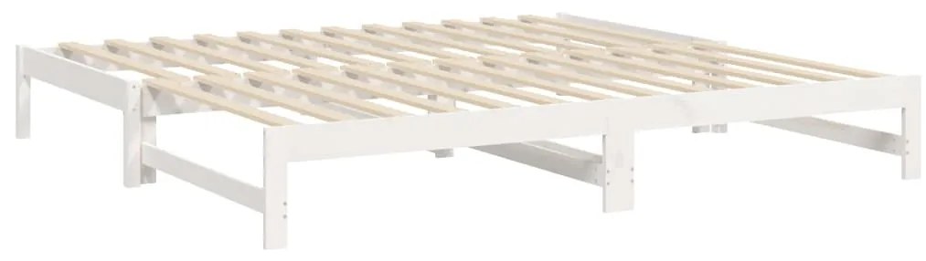 vidaXL Καναπές Κρεβάτι Συρόμενος Λευκός 2x(100x200) εκ. Μασίφ Πεύκο