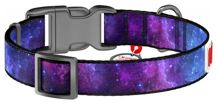 Waudog &quot;NASA21&quot; nylon dog collar with QR code, size M, width 20 mm