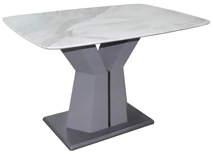 WOODWELL ROMAN Τραπέζι Τραπεζαρίας, Επιφάνεια Τεχνητό Μάρμαρο, Βάση Γκρι MDF 160x90x77cm Ε791,2