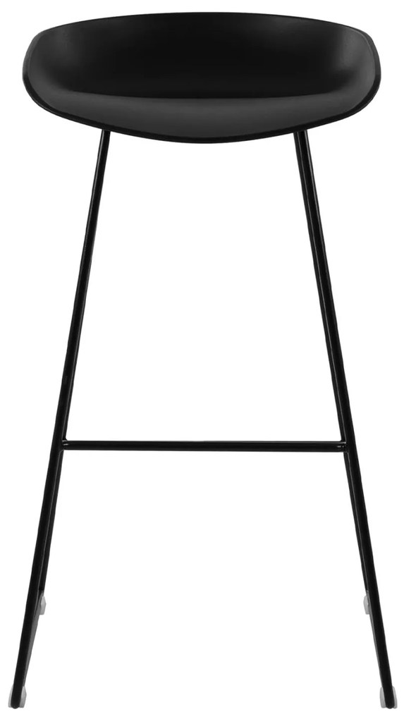 Σκαμπό μπαρ Naila Μεταλλικό με Κάθισμα PP Μαύρο 47x47x83 εκ. 2αδα 47x47x83 εκ.