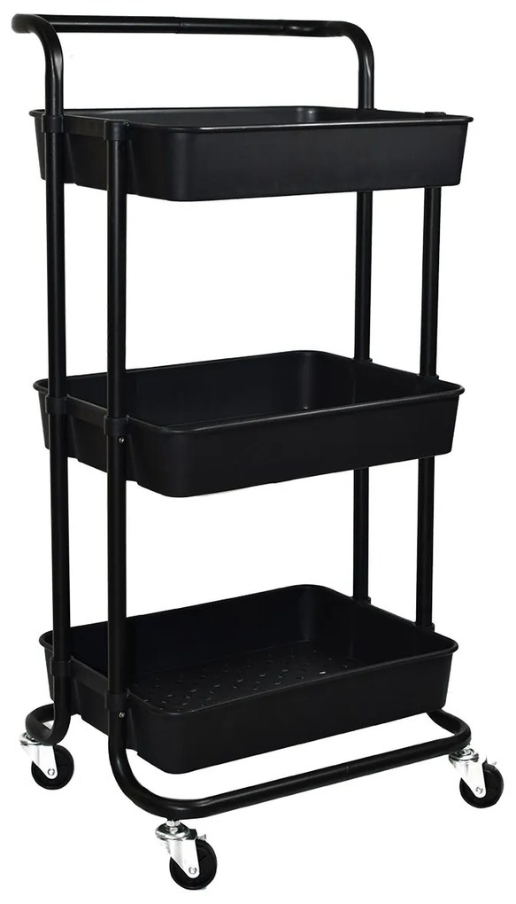 Τρόλεϊ/Ραφιέρα 3 Θέσεων Estia Black 01-8635