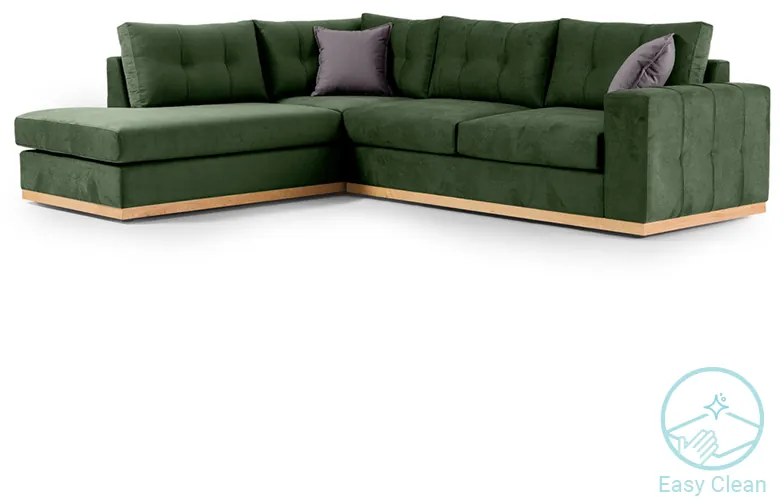 Γωνιακός καναπές δεξιά γωνία Boston pakoworld ύφασμα κυπαρισσί-ανθρακί 280x225x90εκ Model: 168-000018
