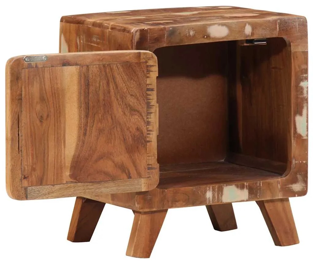Κομοδίνο 40x32x46 cm Στερεό ξύλο αναγεννημένο - Καφέ