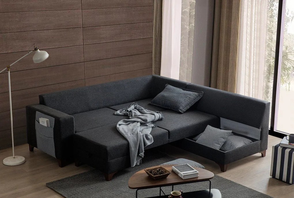 Corner Sofa-Bed Loft - Anthracite Anthracite