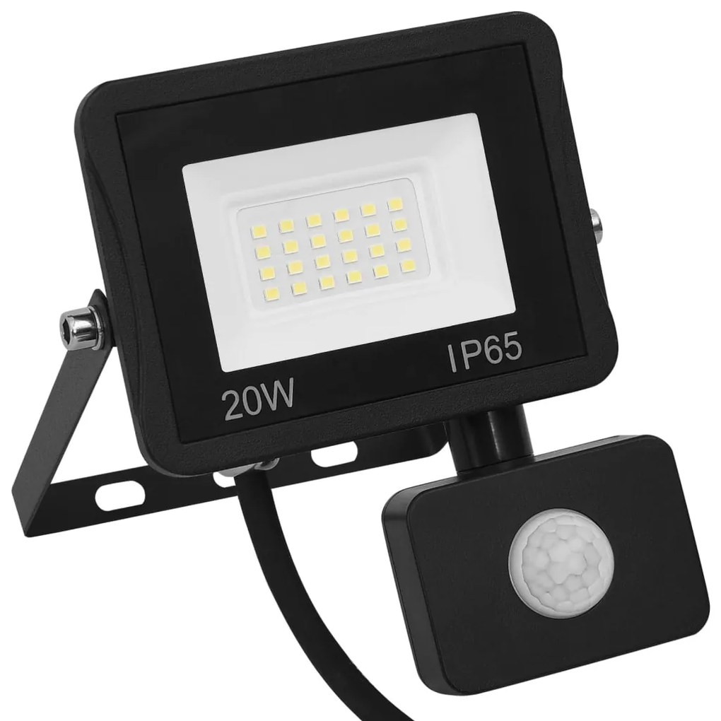 vidaXL Προβολέας LED με Αισθητήρα Θερμό Λευκό 20 W