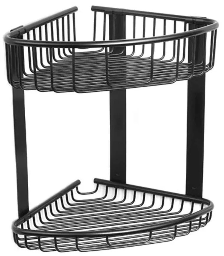Γωνιακή Ραφιέρα Μπάνιου Reti 9639 55 21x21x29cm Black Karag Stainless Steel