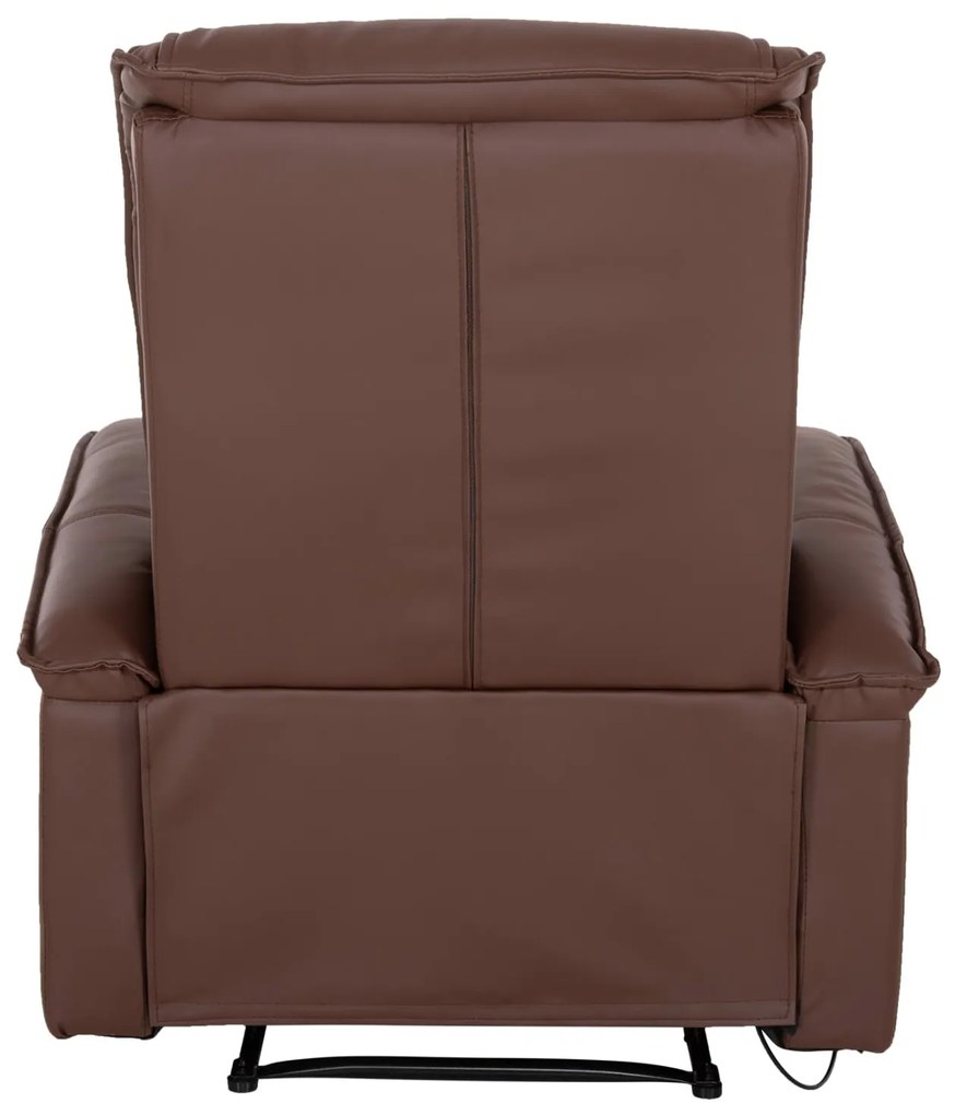 Πολυθρόνα RELAX ROCCA με Μηχανισμό MASSAGE και PU Καφέ σκούρο 80x96x97 εκ. 80x96x97 εκ.