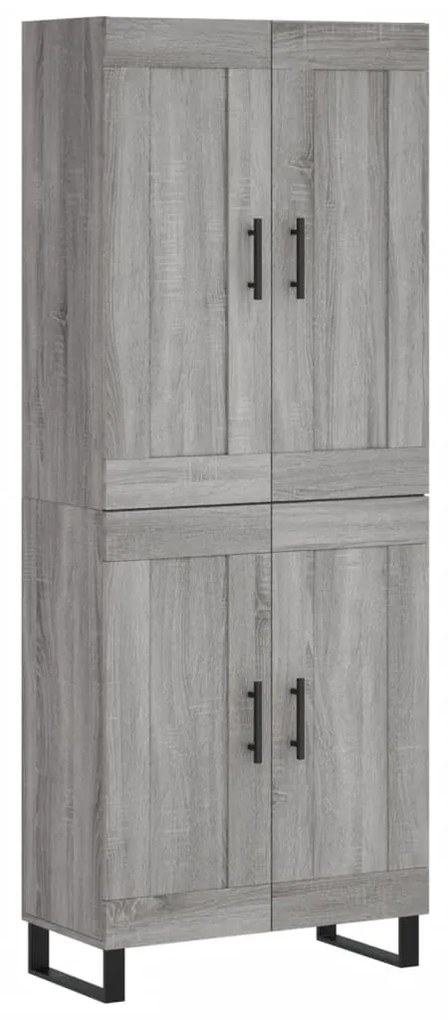 vidaXL Ντουλάπι Γκρι Sonoma 69,5 x 34 x 180 εκ. Επεξεργασμένο Ξύλο