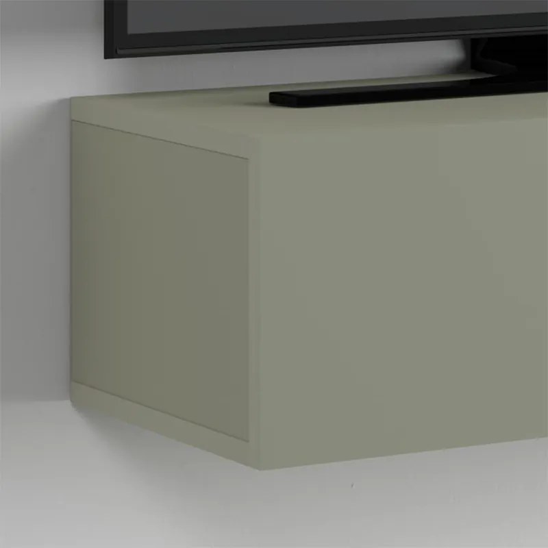 Έπιπλο τηλεόρασης επιτοίχιο Francy Megapap χρώμα ash green 135x31,7x25εκ.
