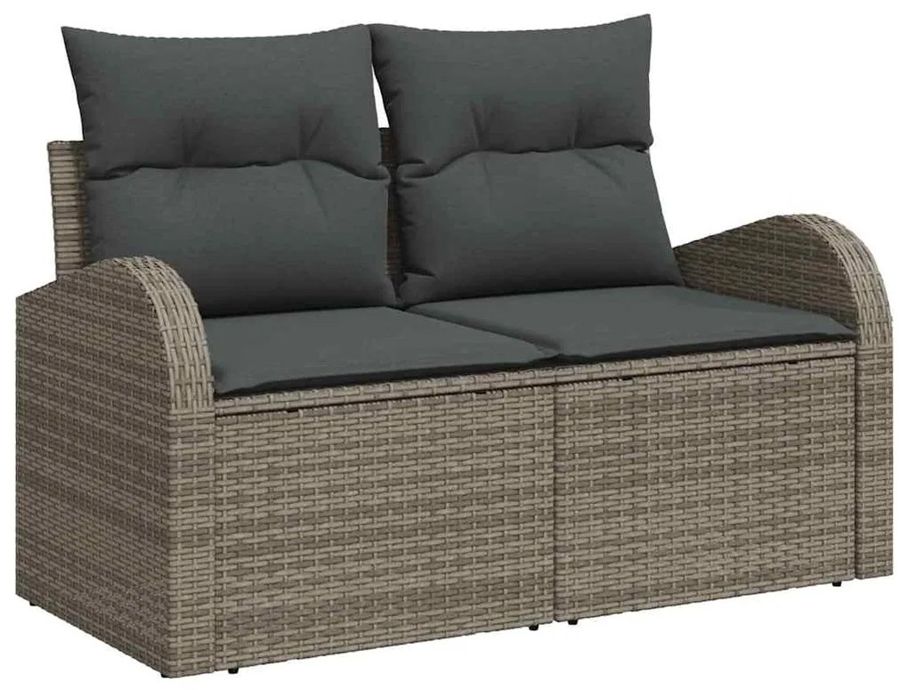 vidaXL Σετ Καναπέ Κήπου με μαξιλάρι 6 pcs Γκρι συνθετικό ρατάν