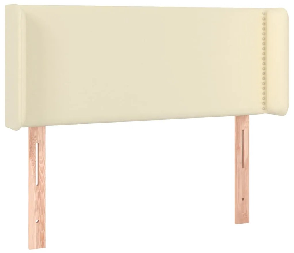 Κεφαλάρι με Πτερύγια Κρεμ 103x16x78/88 εκ. Συνθετικό Δέρμα 3118714