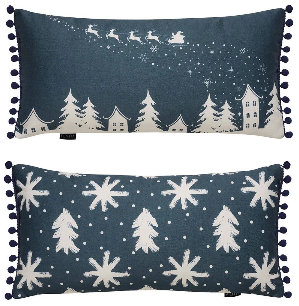 Χριστουγεννιάτικο Μαξιλάρι 2 Όψεων (30x60) Kentia Loft Snow 2424
