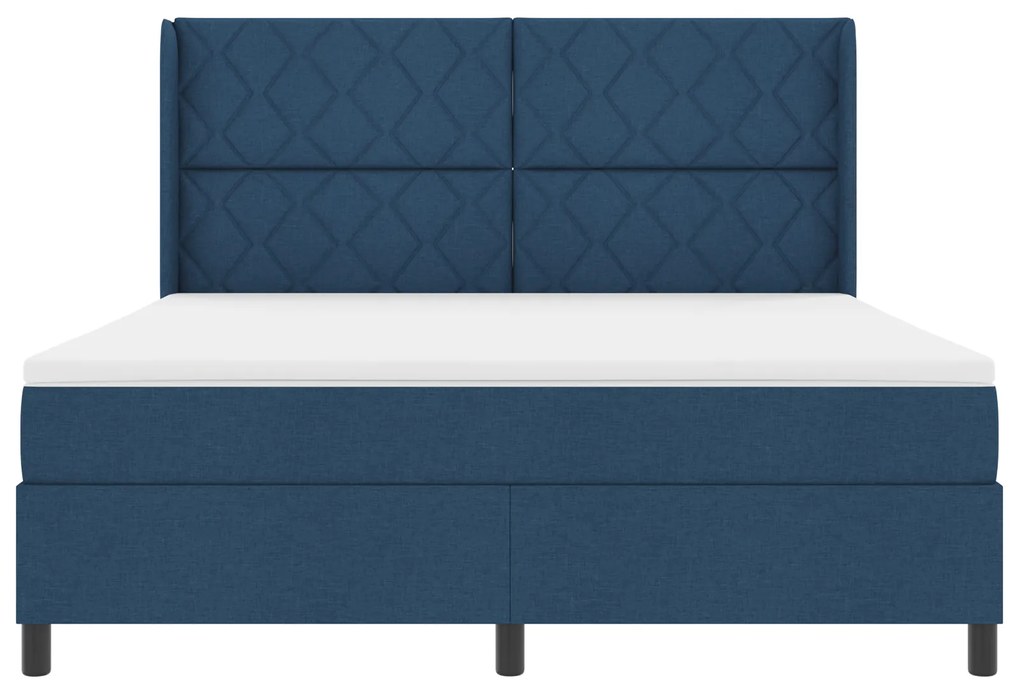 vidaXL Κρεβάτι Box Spring με Στρώμα Μπλε 180x200 εκ. Υφάσματος