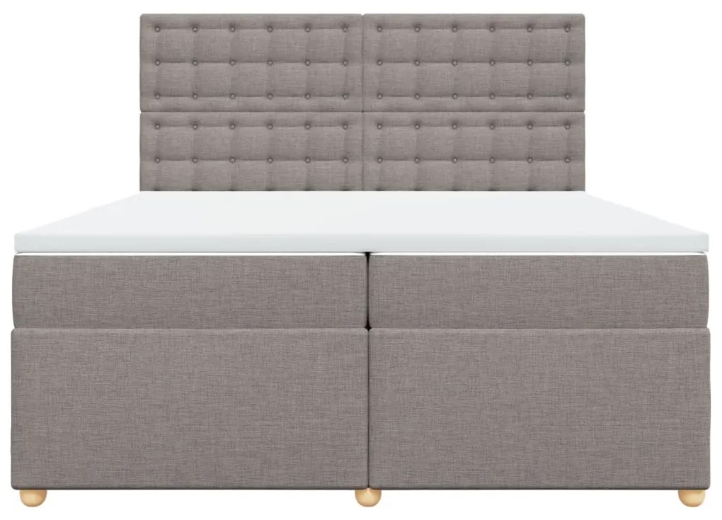 vidaXL Κρεβάτι Boxspring με Στρώμα Taupe 200x200 εκ. Υφασμάτινο