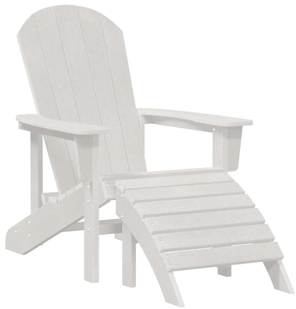 vidaXL Καρέκλα Adirondack με Ποδάρια Λευκή HDPE