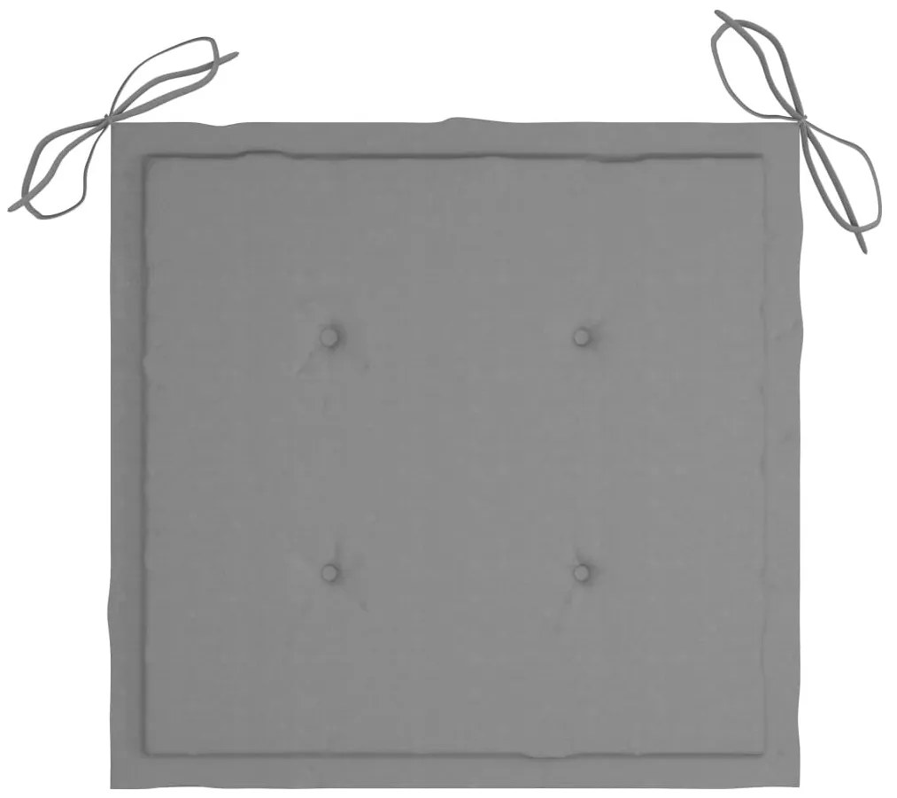 Μαξιλάρια Καρέκλας Κήπου 2 τεμ. Γκρι 40x40x4 εκ. Υφασμάτινα