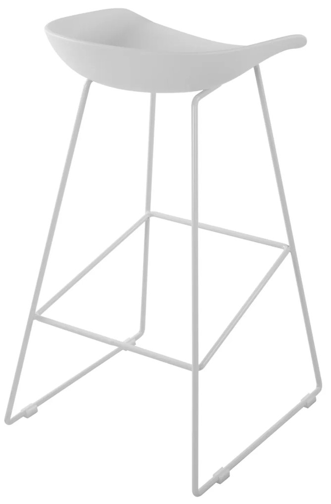 Σκαμπό μπαρ NAILA Μεταλλικό με Κάθισμα PP Λευκό 47x47x83 εκ. 2αδα 47x47x83 εκ.