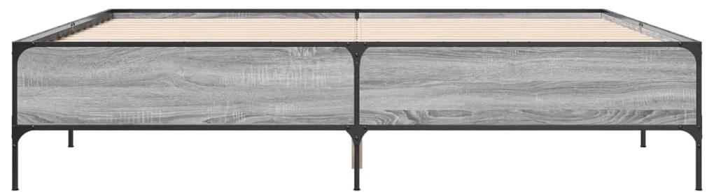 vidaXL Πλαίσιο Κρεβατιού Γκρι Sonoma 200x200 εκ. Επεξ. Ξύλο &amp; Μέταλλο