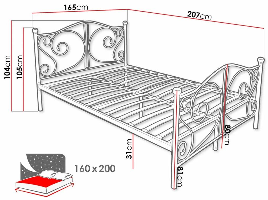 Κρεβάτι Elmira 101, Διπλό, Άσπρο, 160x200, Μέταλλο, Τάβλες για Κρεβάτι, 165x207x104cm, 26 kg, Ξύλο: Σημύδα | Epipla1.gr