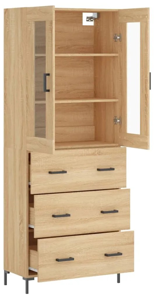 vidaXL Ντουλάπι Sonoma δρυς 69,5 x 34 x 180 εκ. από Επεξεργασμένο Ξύλο