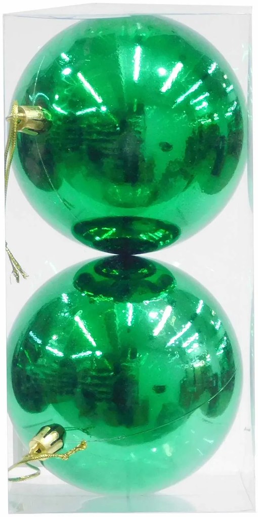 Σετ/2 τεμ. Χριστουγεννιάτικες Μπάλες Πράσινες 10cm 236579