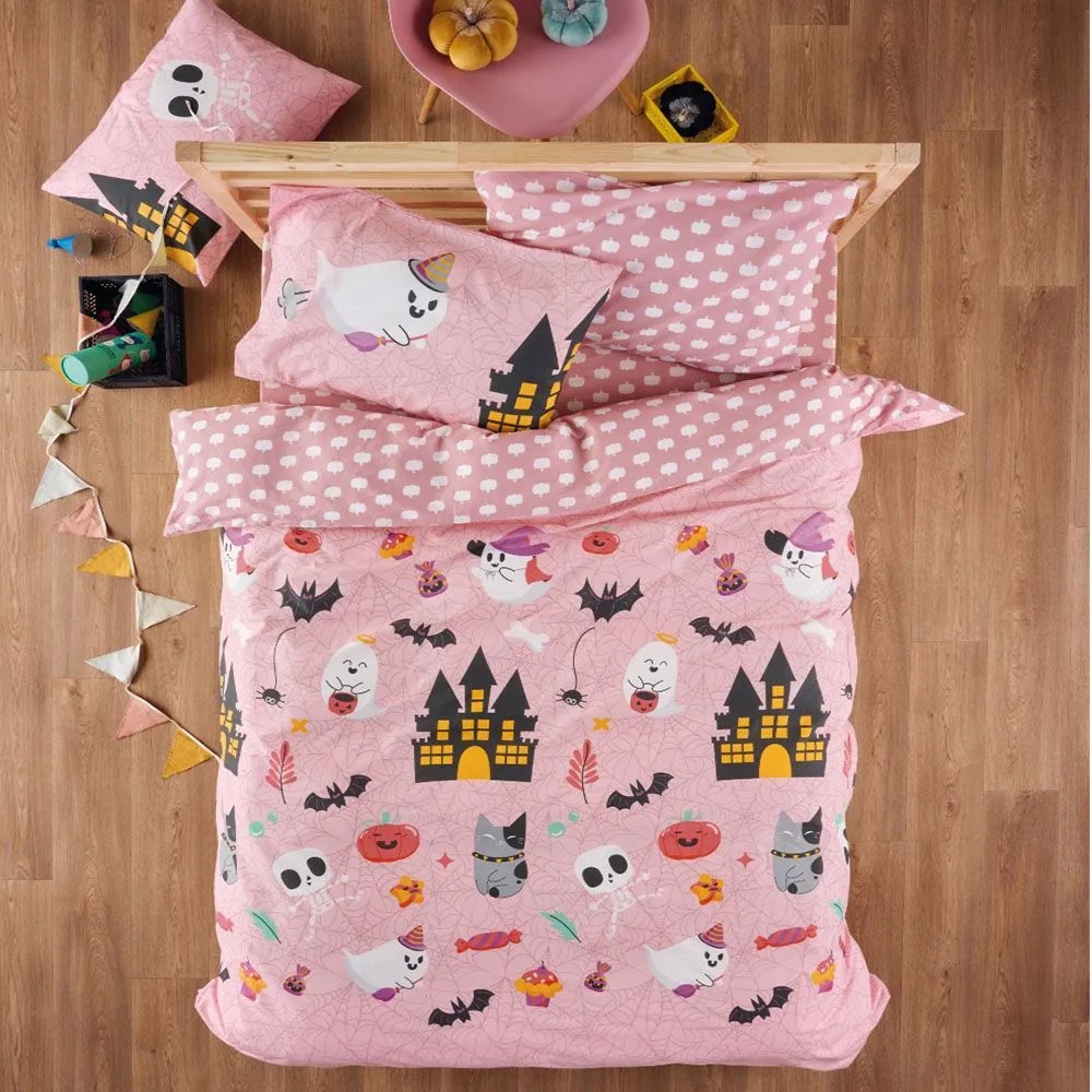 Σεντόνια Παιδικά Katabra (Σετ 3τμχ) Pink-Multi Kentia Μονό 160x270cm 100% Cotton