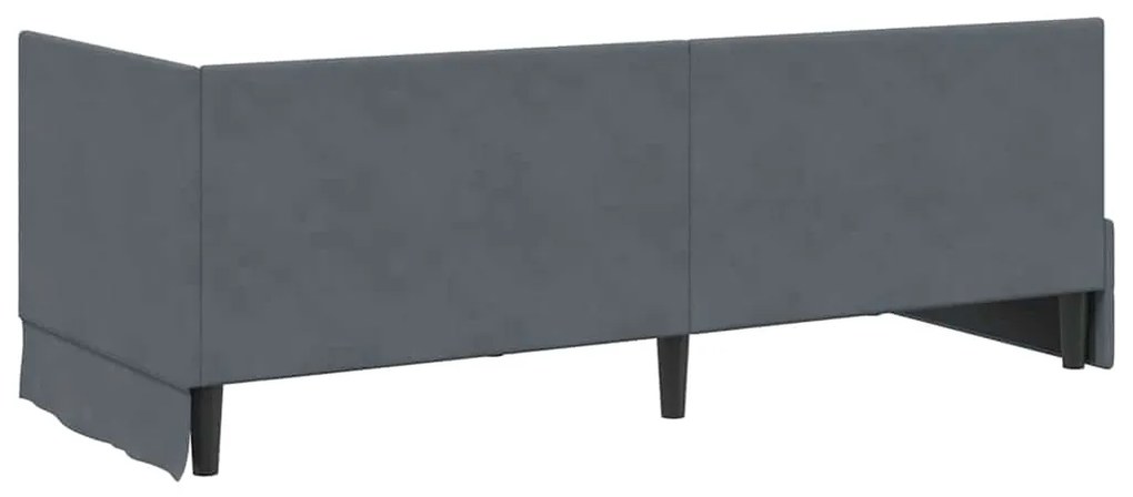 vidaXL Κρεβάτι Γωνίας με κεφαλάρι Σκούρο Γκρι 80 εκ x 200 εκ Βελούδο