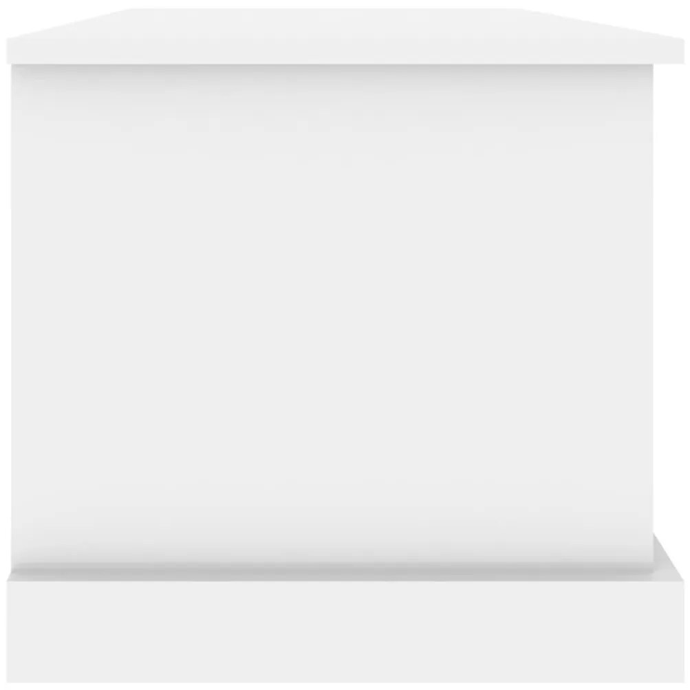 Κουτί Αποθήκευσης Γυαλ. Λευκό 70x40x38 εκ. Επεξεργασμένο Ξύλο - Λευκό