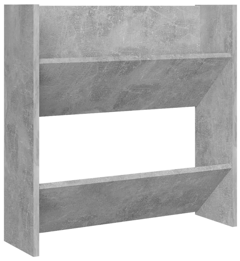 vidaXL Παπουτσοθήκες Τοίχου 2 τεμ. Γκρι Σκυρ. 60x18x60 εκ. Μοριοσανίδα